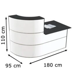 Kerkmann Empfangstheke Cento 2, 3851, Weiß / Anthrazit, 180 X 110 X 95cm, Mit Anbautisch -Drogerie - Gesundheit Geschäft ba366e25e55928b8ae144b16aa0706450c534306 empfangstheke kerkmann cento 2 3851