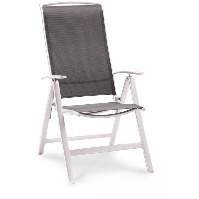 BEST Gartenstuhl Palermo, Stoff, Hochlehner, Verstellbar, Grau, Klappbar 1 BEST Gartenstuhl Palermo, Stoff, Hochlehner, Verstellbar, Grau, Klappbar