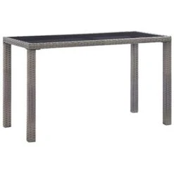 VidaXL Gartentisch 46448, Polyrattan Und Glas, Athrazit, 123 X 60 X 74 Cm