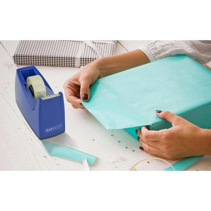 RAPESCO Klebefilmabroller 0774, 300, Blau, Tischabroller Für Kleberollen 25mm X 33m 4 RAPESCO Klebefilmabroller 0774, 300, Blau, Tischabroller Für Kleberollen 25mm X 33m – Bild 4