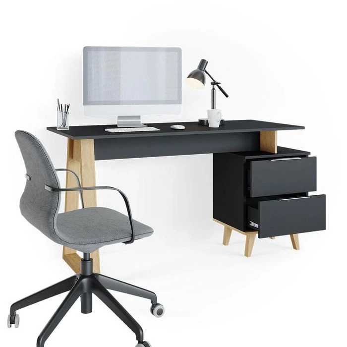 Vicco Schreibtisch Neptune L, Anthrazit, Mit Standcontainer, 138 X 60cm 4 Vicco Schreibtisch Neptune L, Anthrazit, Mit Standcontainer, 138 X 60cm – Bild 4