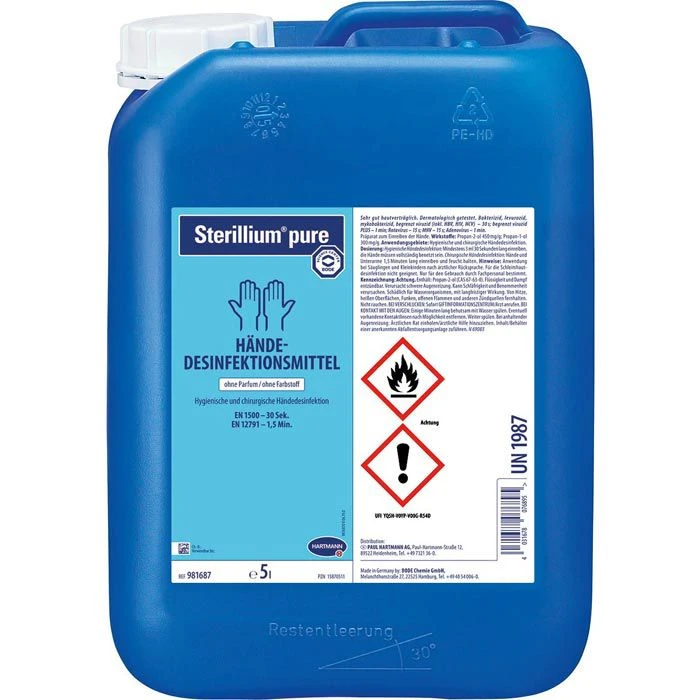 Sterillium Pure, 9816870, Händedesinfektionsmittel, 5 Liter, Kanister, Desinfektionsmittel 1 Sterillium Pure, 9816870, Händedesinfektionsmittel, 5 Liter, Kanister, Desinfektionsmittel