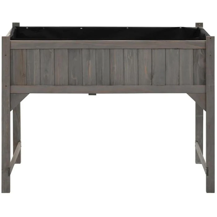 VidaXL Hochbeet 45531, Grau, 120 X 54 X 120 Cm, Tannenholz, Mit Abdeckung 3 VidaXL Hochbeet 45531, Grau, 120 X 54 X 120 Cm, Tannenholz, Mit Abdeckung – Bild 3