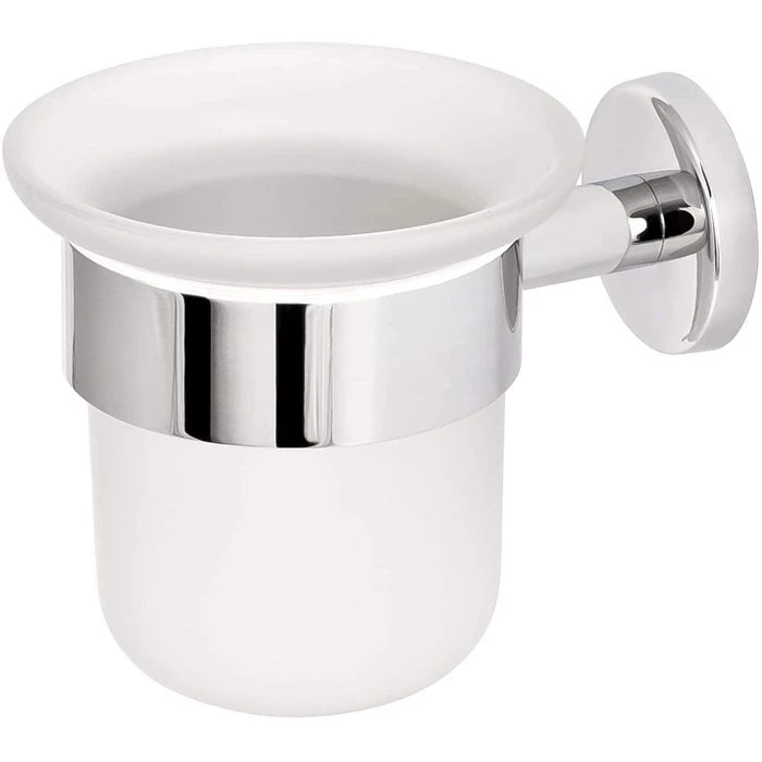 Bremermann WC-Bürste WC-Garnitur Lucente, Weiß, Bürstenhalter Aus Glas, Zur Wandmontage 3 Bremermann WC-Bürste WC-Garnitur Lucente, Weiß, Bürstenhalter Aus Glas, Zur Wandmontage – Bild 3