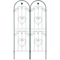 Relaxdays Rankgitter 10026249A, Dunkelgrün, 180 X 50 Cm, Metall, 2er Set