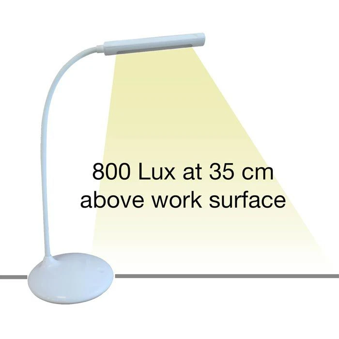 Unilux Schreibtischlampe Nelly LED, Dimmbar, Weiß, Mit Integriertem Akku, Standfuß 2 Unilux Schreibtischlampe Nelly LED, Dimmbar, Weiß, Mit Integriertem Akku, Standfuß – Bild 2