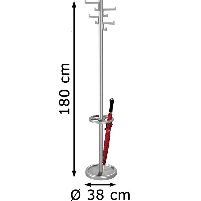 Kerkmann Garderobenständer Nevada, 6900, Mit 8 Haken, Metall, Silber 2 Kerkmann Garderobenständer Nevada, 6900, Mit 8 Haken, Metall, Silber – Bild 2