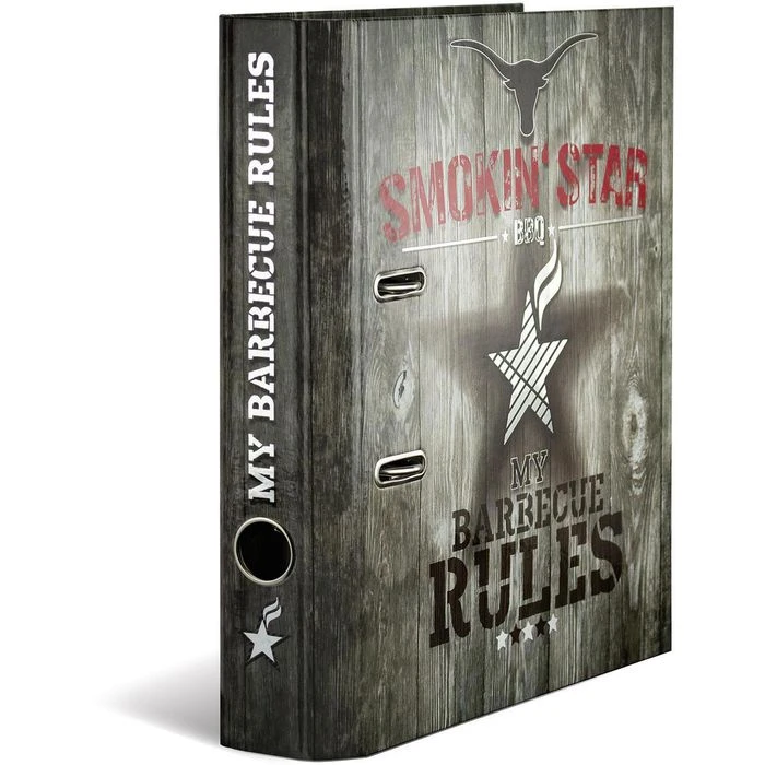 Herma Ordner 19597 BBQ, Rezeptordner, Karton, A4, 7cm, Motiv Smokin Star, Inkl. Register 1 Herma Ordner 19597 BBQ, Rezeptordner, Karton, A4, 7cm, Motiv Smokin Star, Inkl. Register