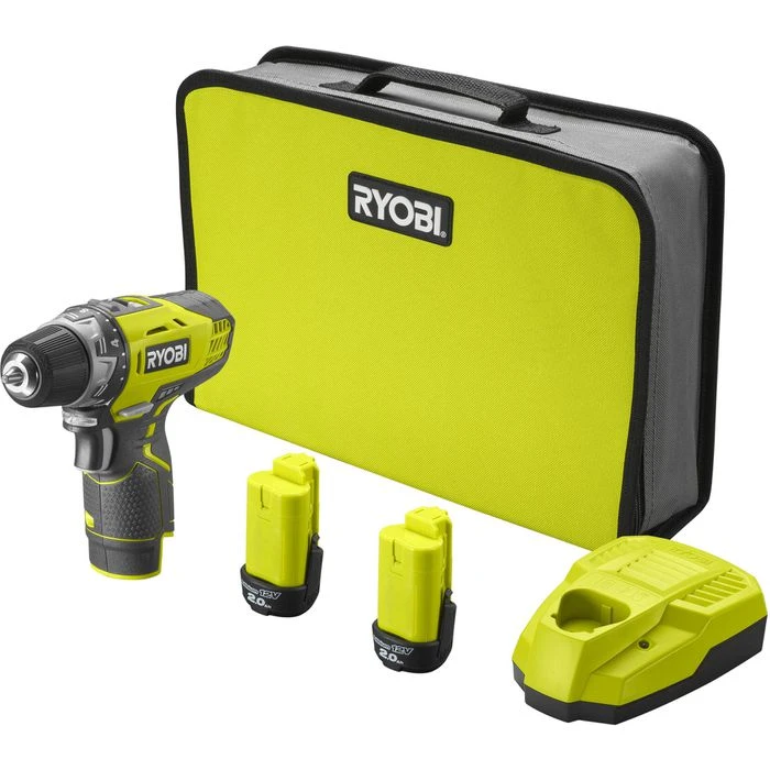 Ryobi Akku-Bohrschrauber R12DD-220S, 12V / 2,0Ah, Mit 2 Akkus, Ladegerät Und Tasche 1 Ryobi Akku-Bohrschrauber R12DD-220S, 12V / 2,0Ah, Mit 2 Akkus, Ladegerät Und Tasche