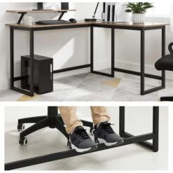 Vasagle Schreibtisch LWD056B02, Grau, Vintage, Maße: 140 X 130cm, L-Form -Drogerie - Gesundheit Geschäft cbdb6cce9d92d050d4d77051f1666981875ed1c1 schreibtisch vasagle lwd056b02 grau