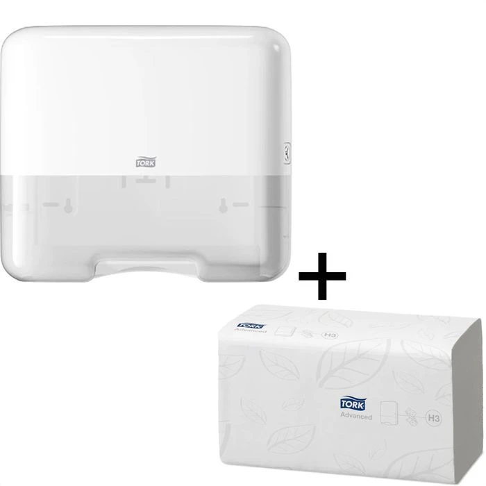 Tork Handtuchspender Mini Starter Pack 953101 H3, Elevation Mini, Kunststoff, Inkl. 250 Tücher 1 Tork Handtuchspender Mini Starter Pack 953101 H3, Elevation Mini, Kunststoff, Inkl. 250 Tücher