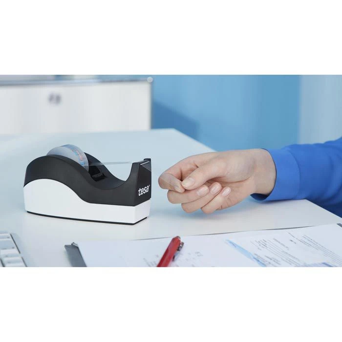 Tesa Klebefilmabroller 53915 Orca, Schwarz/weiß, Tischabroller Für Kleberollen 19mm X 33m 2 Tesa Klebefilmabroller 53915 Orca, Schwarz/weiß, Tischabroller Für Kleberollen 19mm X 33m – Bild 2