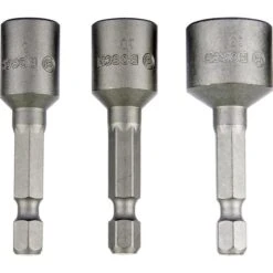 Bosch Steckschlüssel 2608551078, 3-teilig, 8 - 13mm Schlüsselweite - 50mm Länge, 1/4 Zoll