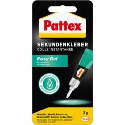 Pattex Sekundenkleber PSPS2 Power Easy Gel, Gel, Kurz Korrigierbar, Tropft Nicht, 3g