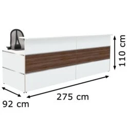 Kerkmann Empfangstheke Atlantis, Nussbaum / Weiß, 275 X 110 X 92cm, Rezeption -Drogerie - Gesundheit Geschäft d2d9defeabf1cf7e62b2437e331e51894337323b empfangstheke kerkmann atlantis