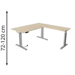 Kerkmann Schreibtisch Move 3, 2342, Ahorn, Elektrisch Verstellbar, 180 X 72-120 X 180, L-Form