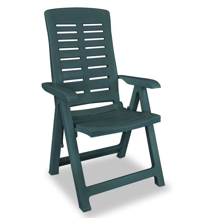 VidaXL Gartenstuhl 43896, Kunststoff, Hochlehner, Verstellbar, Grün, Klappbar, 2 Stück 4 VidaXL Gartenstuhl 43896, Kunststoff, Hochlehner, Verstellbar, Grün, Klappbar, 2 Stück – Bild 4