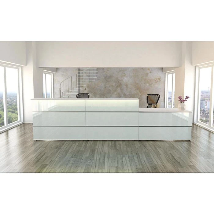 Kerkmann Empfangstheke Atlantis, Weiß / Weiß, 410 X 110 X 92cm, Mit Anbautisch 5 Kerkmann Empfangstheke Atlantis, Weiß / Weiß, 410 X 110 X 92cm, Mit Anbautisch – Bild 5