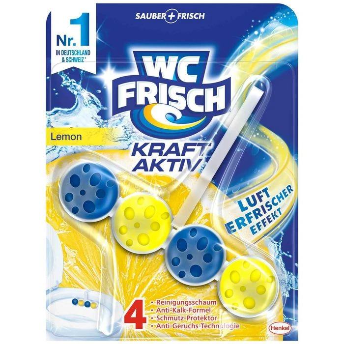 WC-Frisch WC-Duftspüler Kraft Aktiv Lemon, Lufterfrischer Effekt, Sauber + Frisch, Im Korb 1 WC-Frisch WC-Duftspüler Kraft Aktiv Lemon, Lufterfrischer Effekt, Sauber + Frisch, Im Korb