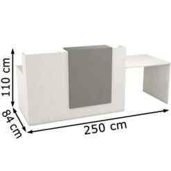 Kerkmann Empfangstheke Sydney, 3534, Weiß, 250 X 110 X 80cm, Mit Anbautisch -Drogerie - Gesundheit Geschäft dd80cd50baa23c386eedb90c1b1afd9958b7907b empfangstheke kerkmann sydney 3534