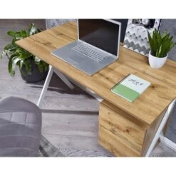 Wohnling Schreibtisch WL6.371, Eiche, Maße: 120 X 60cm -Drogerie - Gesundheit Geschäft df4e743d385aa60c642c1f6394ebec9f9d91d67d schreibtisch wohnling wl6.371 eiche