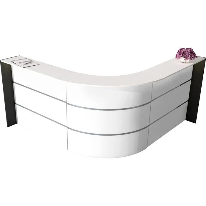 Kerkmann Empfangstheke Bari 3566, Weiß / Weiß, 235 X 112 X 235cm, Winkeltheke 1 Kerkmann Empfangstheke Bari 3566, Weiß / Weiß, 235 X 112 X 235cm, Winkeltheke