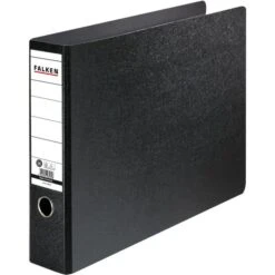 Falken 11285970 Ordner, A3 Quer, Breit, Hartpappe, Schwarz