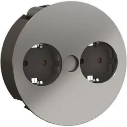 Bachmann Tischsteckdose 931.000 Twist, 2-fach, Silber