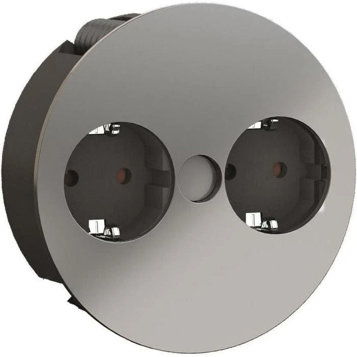 Bachmann Tischsteckdose 931.000 Twist, 2-fach, Silber 1 Bachmann Tischsteckdose 931.000 Twist, 2-fach, Silber