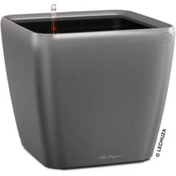 Lechuza Übertopf QUADRO LS 50 Anthrazit Metallic, 50 X 50 X 46,5 Cm, Quadratisch, Kunststoff