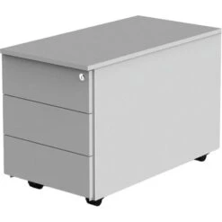 Kerkmann Rollcontainer Move 1 4547, Lichtgrau, Mit 3 Schüben, Abschließbar, Holz