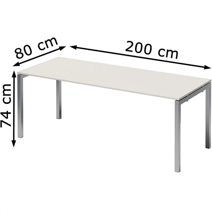 Bisley Schreibtisch Cito, DUF2008GW355, Weiß, Maße: 200 X 80cm 5 Bisley Schreibtisch Cito, DUF2008GW355, Weiß, Maße: 200 X 80cm – Bild 5