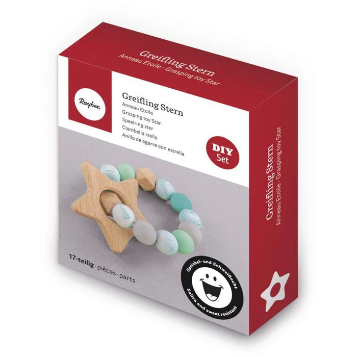 Rayher Bastelset 70043000 Greifling Stern, Mint, 17 Teile, In Box, Speichel- Und Schweißecht 2 Rayher Bastelset 70043000 Greifling Stern, Mint, 17 Teile, In Box, Speichel- Und Schweißecht – Bild 2