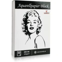Kunstify Aquarellblock 600257, A6, 300g/m², Weiß, Geleimt, 50 Blatt