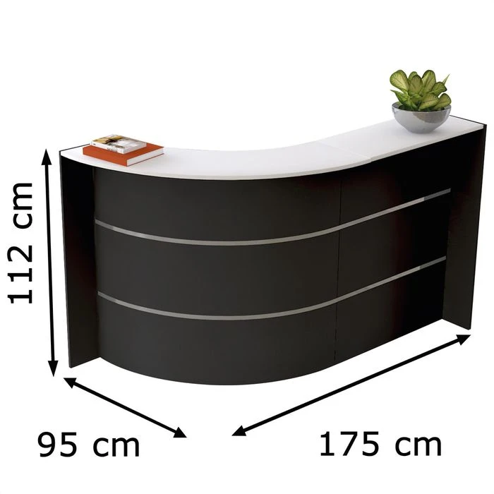 Kerkmann Empfangstheke Bari 3575, Anthrazit / Weiß, 175 X 112 X 95cm, Kompakttheke 2 Kerkmann Empfangstheke Bari 3575, Anthrazit / Weiß, 175 X 112 X 95cm, Kompakttheke – Bild 2