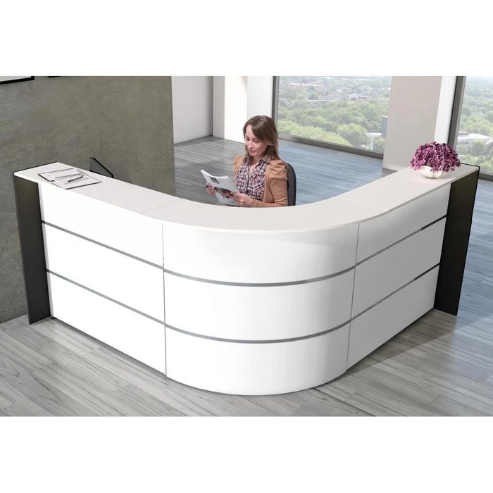 Kerkmann Empfangstheke Bari 3566, Weiß / Weiß, 235 X 112 X 235cm, Winkeltheke 3 Kerkmann Empfangstheke Bari 3566, Weiß / Weiß, 235 X 112 X 235cm, Winkeltheke – Bild 3