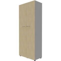 Quadrifoglio Aktenschrank Idea, Aus Holz, Abschließbar, 86 X 214 X 45cm, Eiche / Silber