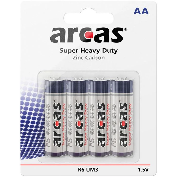 Arcas Batterien Super Heavy Duty, AA, Mignon, R6, 4 Stück 1 Arcas Batterien Super Heavy Duty, AA, Mignon, R6, 4 Stück