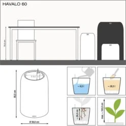 Lechuza Übertopf HAVALO 60, Seashell Nude, 60 X 60 X 85 Cm, Kunststoff, Erdbewässerungssystem -Drogerie - Gesundheit Geschäft fca1aafeef7122b71c6a9bb537c2e99dac40dac5 uebertopf lechuza havalo 60 seashell nude