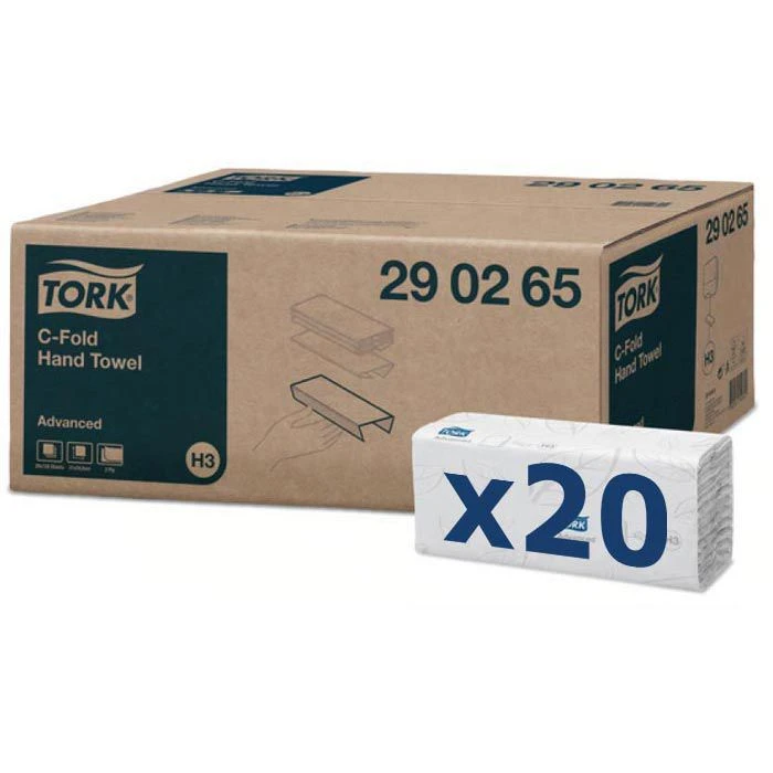 Tork Papierhandtücher Advanced, 290265, H3, Weiß, 2-lagig, Lagen-Falz, 24,8 X 31 Cm, 2560 Stück 1 Tork Papierhandtücher Advanced, 290265, H3, Weiß, 2-lagig, Lagen-Falz, 24,8 X 31 Cm, 2560 Stück